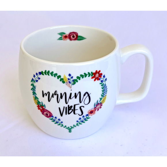 Opal House Morning Vibes Large Coffee Mug Floral Heart design - Picture 8 of 8